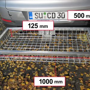 Hitch Mounted Cargo Carrier - Galvanised 1000 x 500 x 125 mm